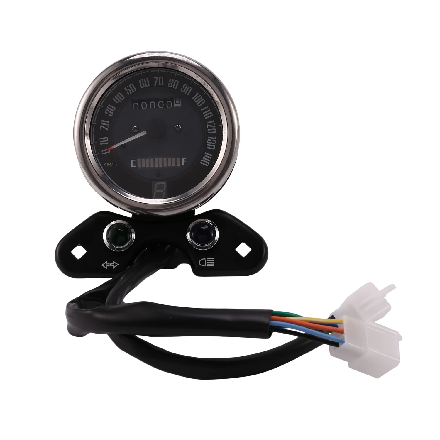 Universal Motorcycle Odometer LED Backlight KM/H Speedometer Vintage Tachometer USB Charger for Honda CG125 Cafe Racer |