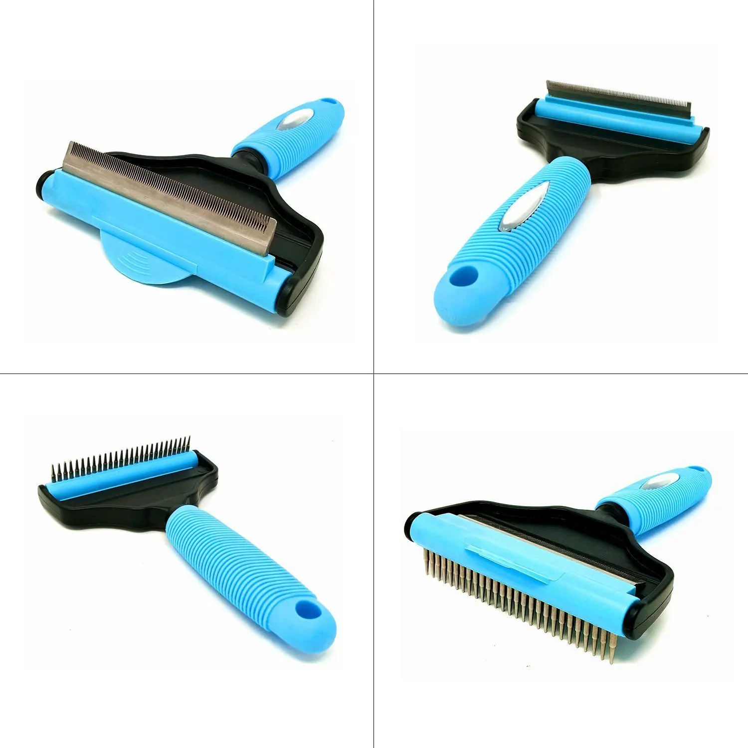 Собака Уход за лошадьми кисти и Deshedding инструмент для собак и кошек 2-в-1 собака щеткой удалить собачья шерсть PB005