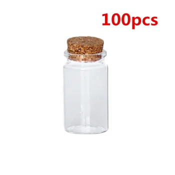 

20Pcs/40pcs/100pcs 6ML 22*35mm Mini Glass Jar Bead Containers Wishing Bottles Vials With Cork Stopper Clear Glass Jars And Lids