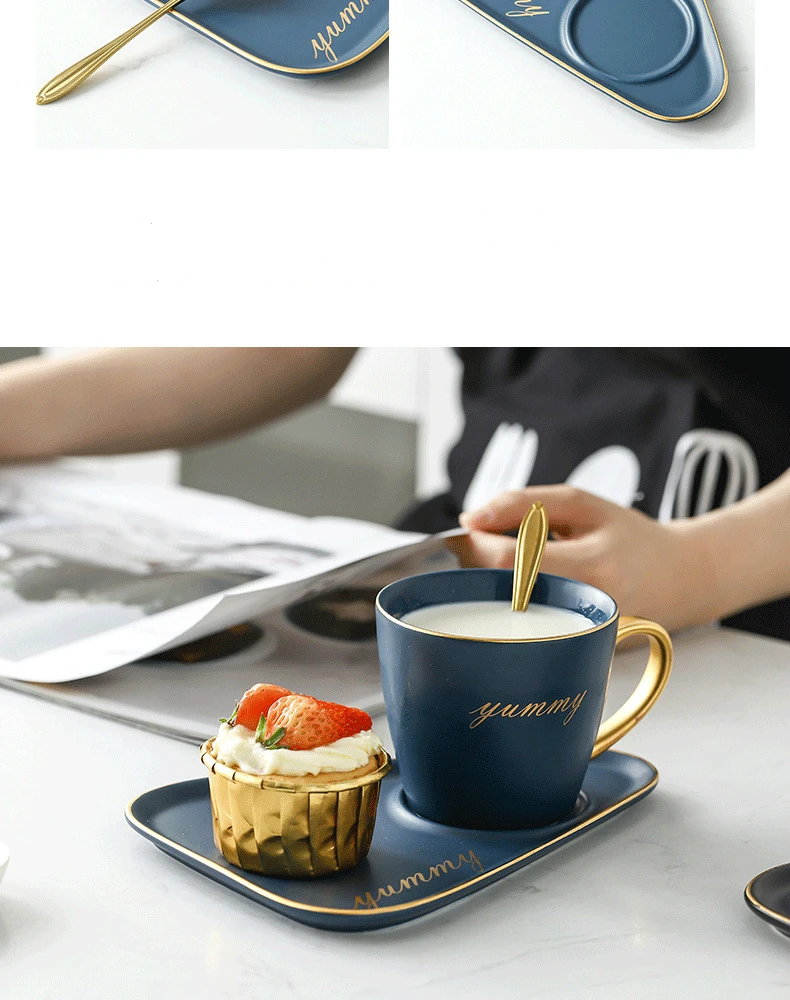 Северная Европа в форме шариковой ручки молочная чашка-кружка и наборы блюдец Бытовая чашка для хлопьев керамическая кружка для завтрака четыре цвета по желанию
