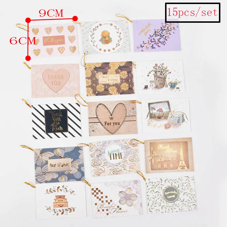 H(15PCS) 16 шт./компл. Рождественская открытка прекрасный Санта-Клаус поздравительные открытки с новым годом открытка для счастливого XMS - Цвет: H(15PCS)