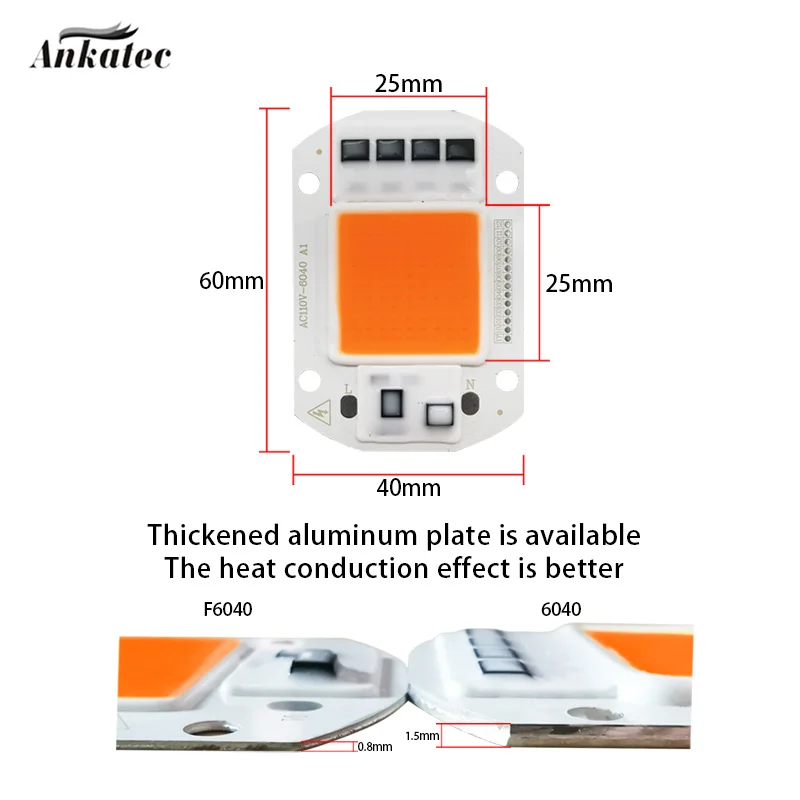 10 pieces COB LED chip grow light Phyto lamp 110V 220V 50W 30W 20W full spectrum no driver need for growth flower seedling plant