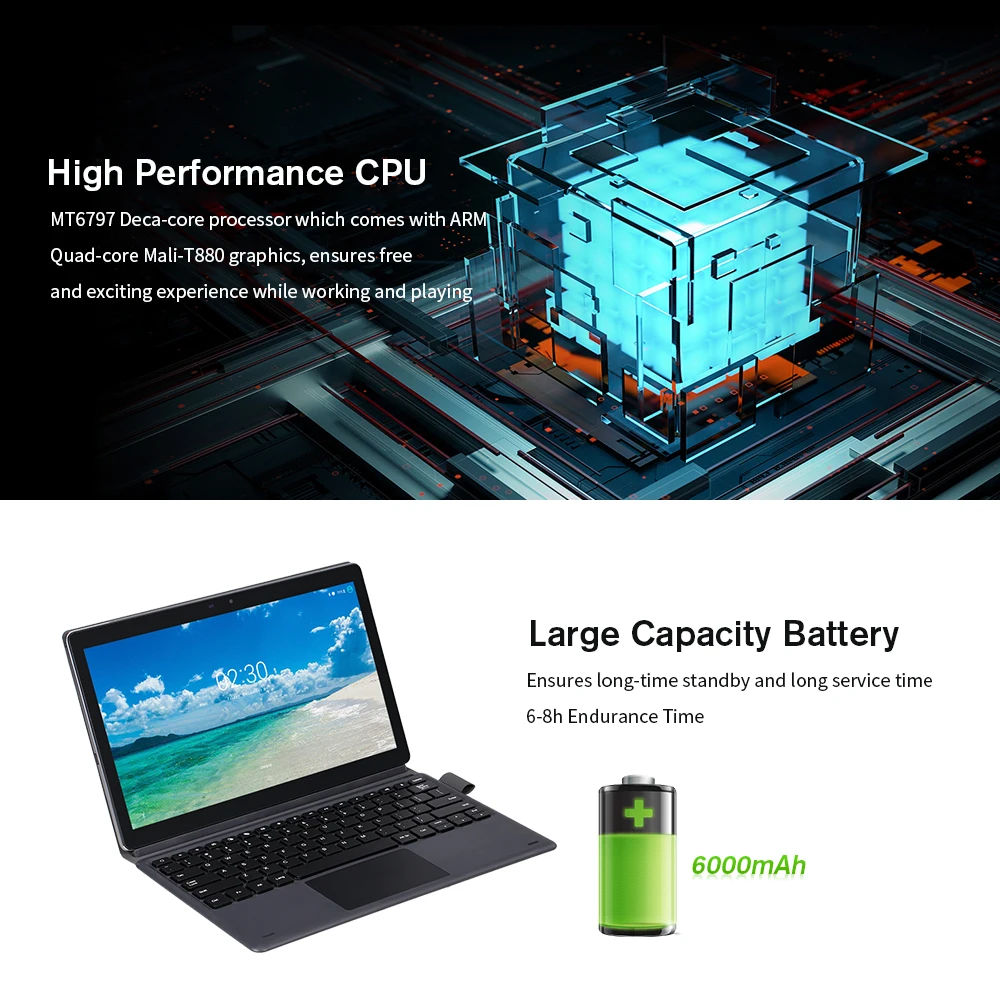 MGX20 11,6 дюймовый планшет Android 8,1 MT6797 Deca-core процессор 2.0MP+ 5.0MP камера 4 Гб+ 32 ГБ rom WiFi планшет серый с европейской вилкой