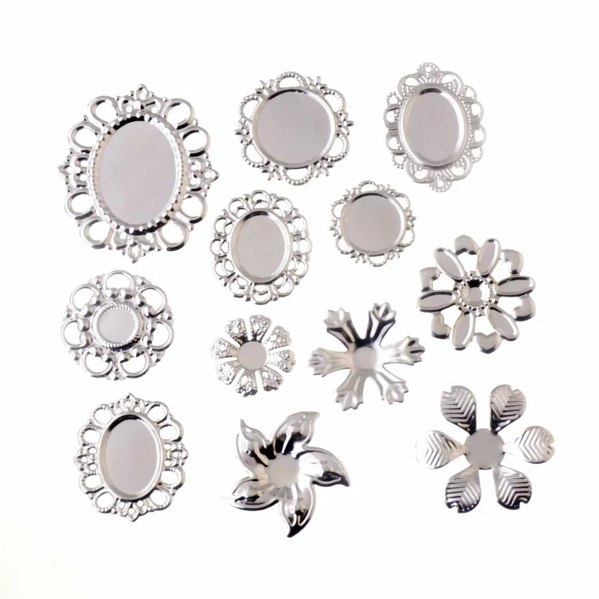Free Shipping DIY Cabochon Setting Filigree Wraps Connectors Hair Jewellery Accessories Ancient Fashion Decorative Embellishment | Украшения