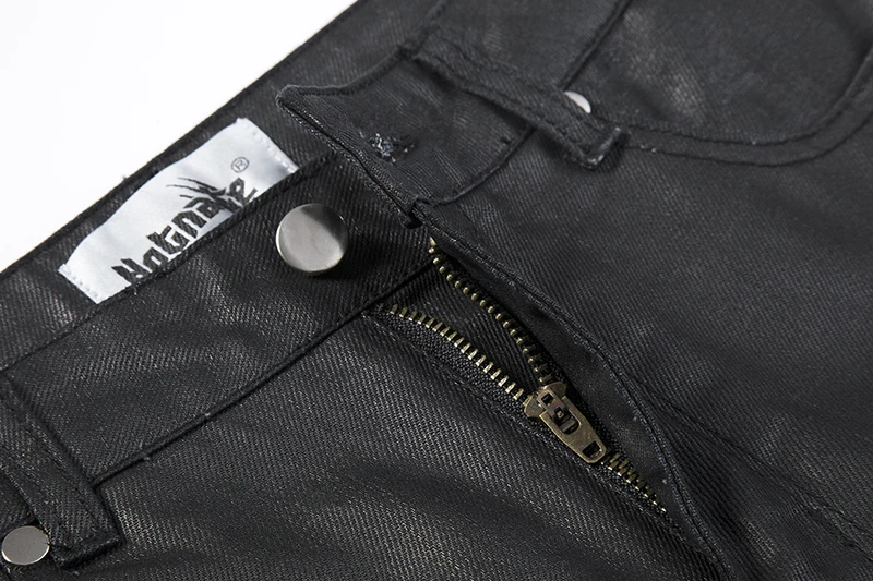 plus size cargo pants Harajuku Black Jeans Men's Vibe Waxed Casual Trousers Straight Pockets Oversized Pencil Pants Loose Hip Hop Mens Pants cargo sweatpants for men
