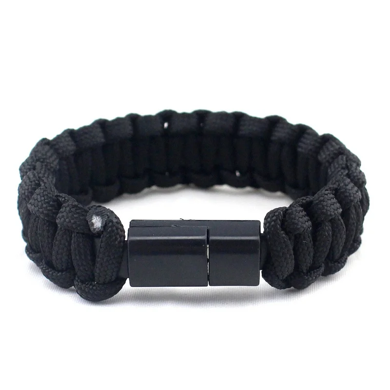 New Hot Outdoor Survival Paracord Nylon Bracelet Wristband Style Paracord USB Cable Bracelet For Android Phone Umbrella Rope