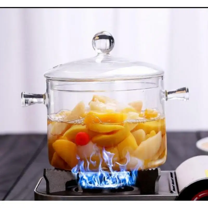 

1pcs 150x150x160mm Solid Transparent Glass Cooking Bowl With Handle Heat Resistant Salad Bowl Innovative Dessert Fruit Box