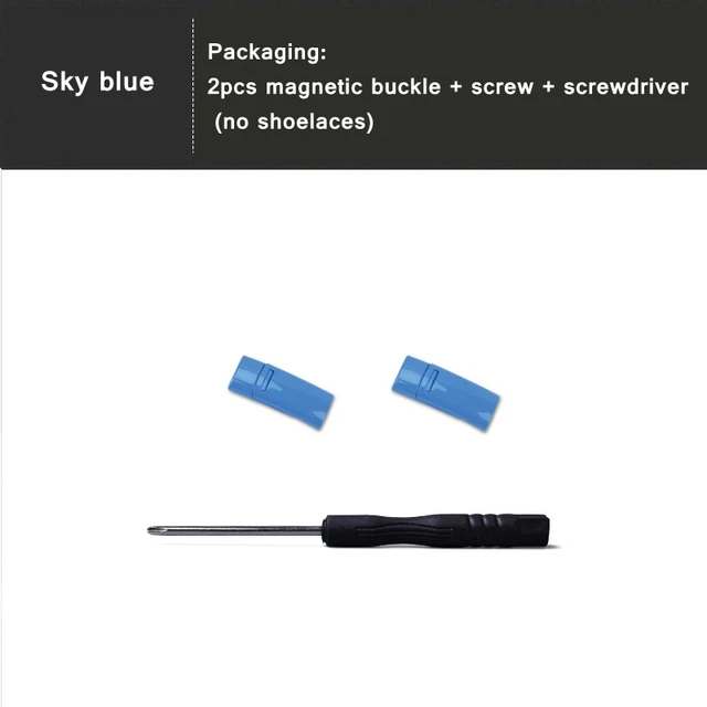 4pcs/pair Shoelace Buckle Metal Shoelaces Magnetic buckle Accessories Metal Lace Lock DIY Sneaker Kits Metal Lace Buckle Sky blue