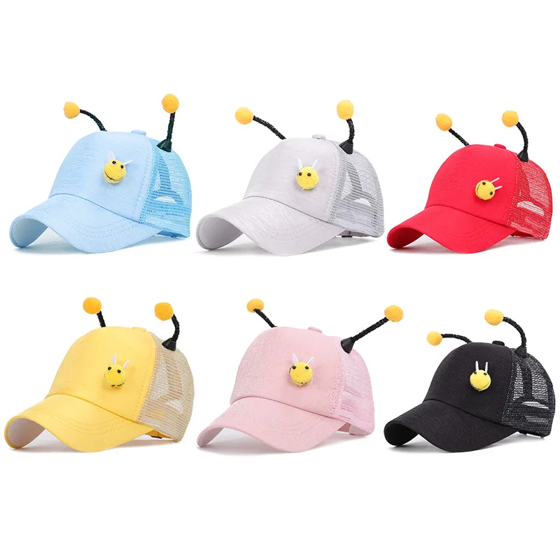 

2019 New Bee Baseball Cap Tentacles Bendable Fun Cute Mesh Outdoor Shade Boys And Girls Baby Adjustable Cotton Hat 3-8Y