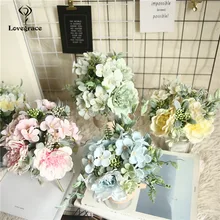 Искусственная шелковая Камелия, розы, букет невесты, домашний Свадебный Настенный декор для стола, ткань, цветочный декор, сделай сам, искусственные цветы для дома