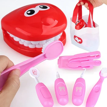 

Dentist Check Teeth Pretend Play Toy Model Set Medical Kit Role Play Simulation Learing Educational Toys For Children Kids Baby