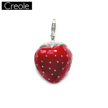

Pendant Strawberry Red 925 Sterling Silver For Women Romantic Gift Europe Style Soul Factory Jewelry Pendant Fit Necklace