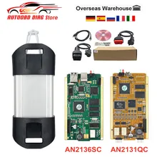 V196 para renault pode clipe an2131qc/an2136sc chips completos pode clipe interface de diagnóstico varredor do carro presente pino extrator + reprog v177