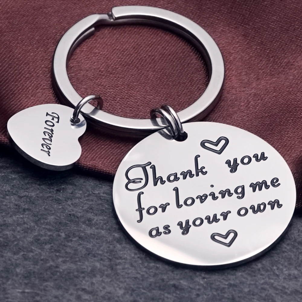 

heart pendant keychain love you forever engraved gift keyring handmade gift