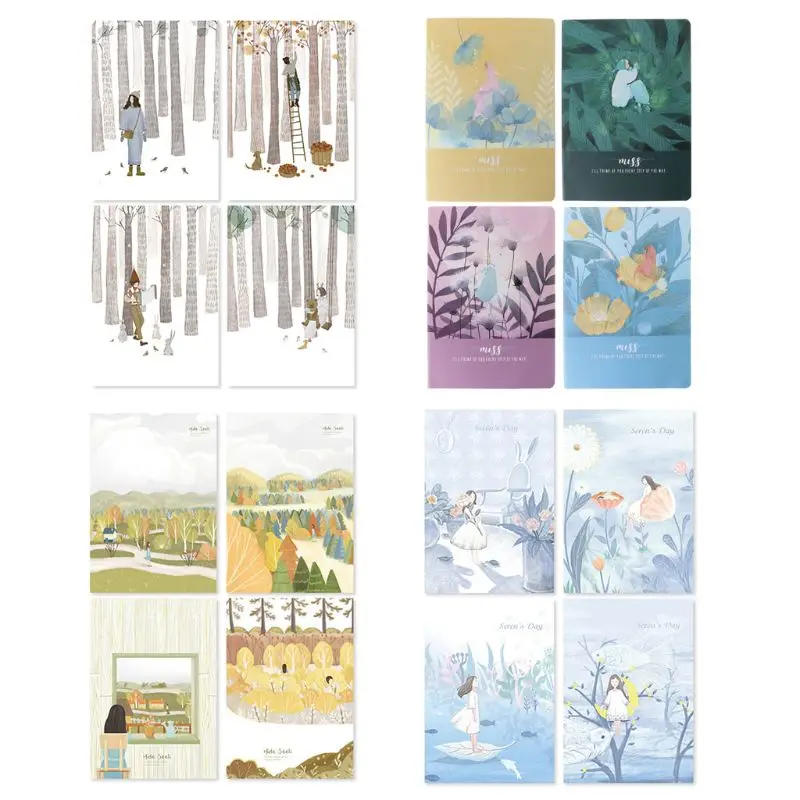 

4pcs/set B5 Notebook Sketchbook Diary Planner for Drawing Painting Graffiti Line Inner Page Office School Supplies