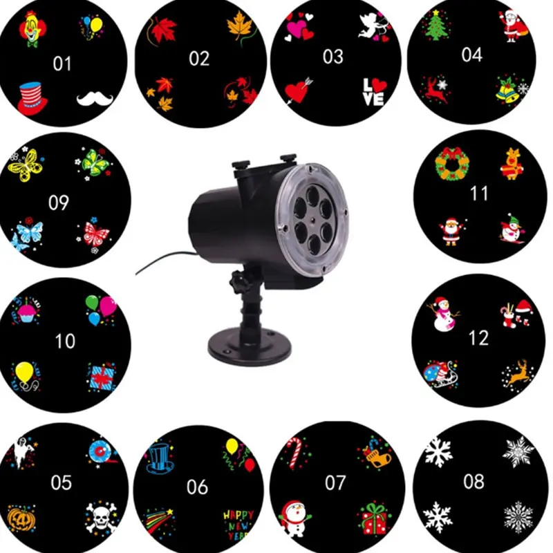 Landscape Lamp LED Moving Christmas Xmas Projector Lights Portable Plastic Indoor Outdoor Lawn Lamp Garden Party Birthday