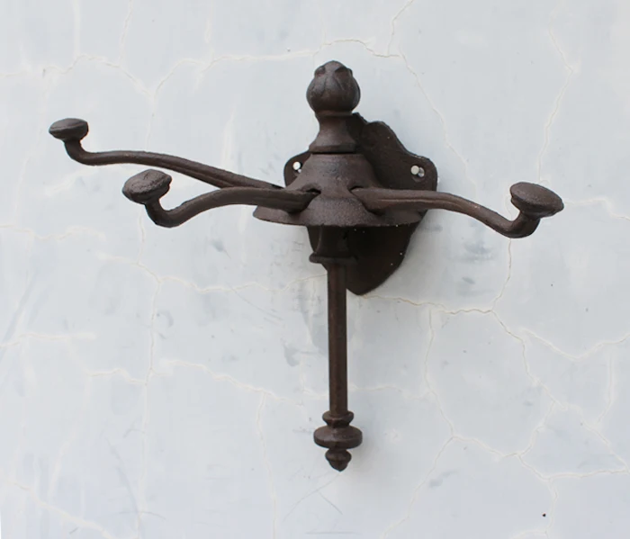 

28.7*19*24.5cm Vintage Cast Iron Wrought Iron Hook Wall Hanging Coat Hook Hook Retractable Hook Home Decoration Hook