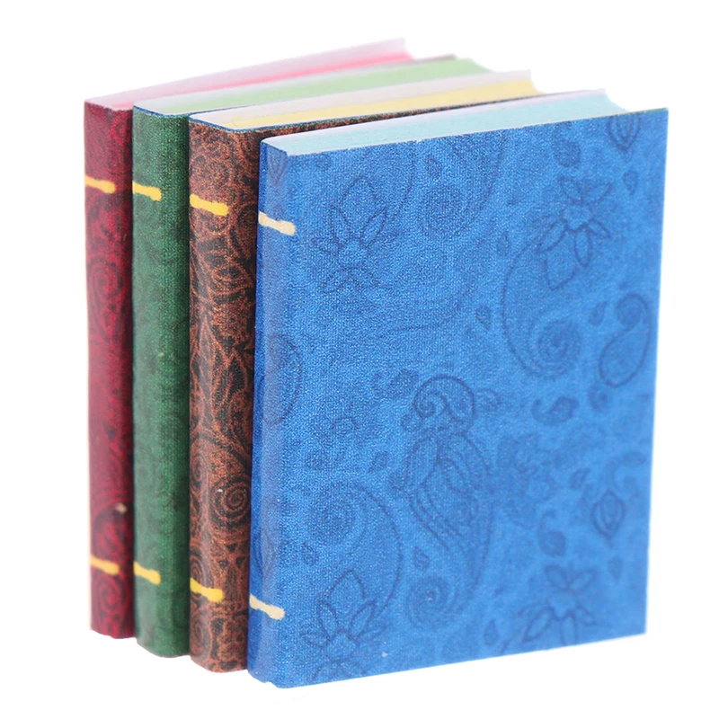 

4Pcs/lot Dollhouse Cute Miniature Books Model Notebook Doll House Furniture Decor Accessories For Doll House