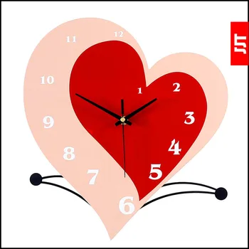 

Creative Heart Shape Mute Art Wall Clock Large Size Heart LOVE Craft Clock Gift