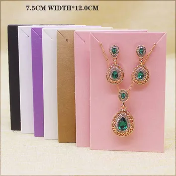 

Feiluan store 50pc+50oppbag colorful paper jewelry set package Cards large necklace earring pendatn display tag card pink card