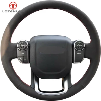 

LQTENLEO Black Suede DIY Car Steering Wheel Cover For Land Rover Range Rover velar 2017-2019 Range Rover Sport 2014-2019