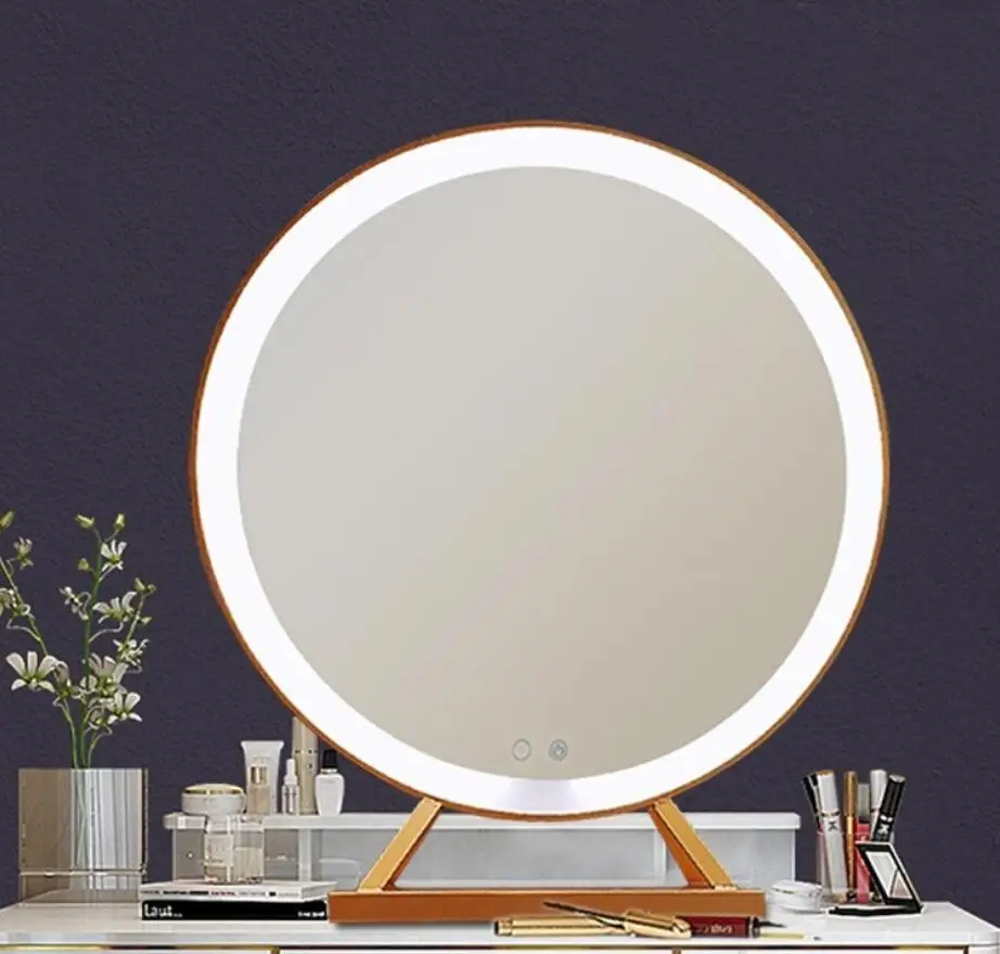 Освещенное зеркало для макияжа в голливудском стиле косметическое зеркало большое настольное туалетное зеркало с регулируемой яркостью сенсорное управление