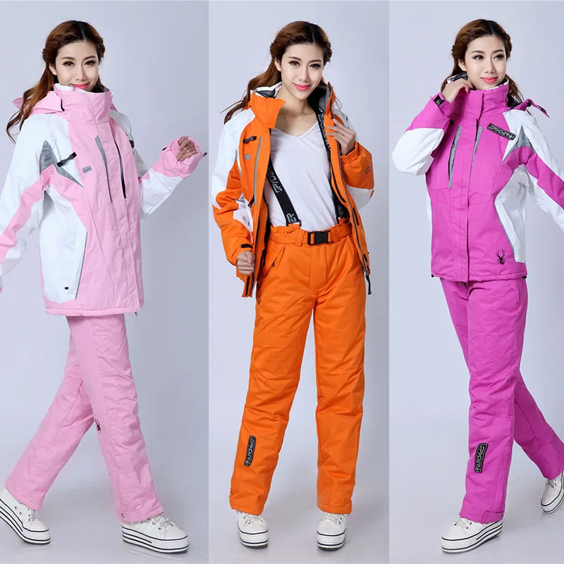 2020 Women Thicken Warm Windproof Winter Skiing Snowboard Set Ski Jacket +Pant Suits Female Ski Wear Waterproof Snow Skiing Suit 2020 Women Thicken Warm Windproof Winter Skiing Snowboard Set Ski Jacket +Pant Suits Female Ski Wear Waterproof Snow Skiing Suit