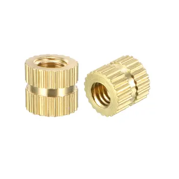 

Uxcell M4 x 6mm(L) x 6.4mm(OD) Female Thread Brass Knurled Threaded Insert Embedment Nuts, 200 Pcs