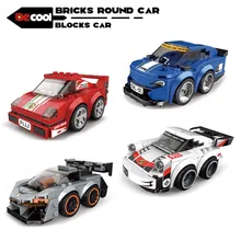 DECOOL – blocs de voiture ronds, jouets, voitures de course, modèle de briques de course de vitesse pour enfants, MOC bricolage, Collection cadeau pour garçon