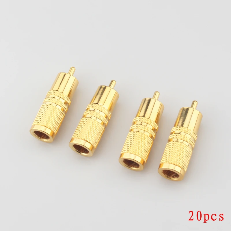 20pcs Высококачественный позолоченный lotus штекер AV штекер RCA штекер, 8-10 мм может быть установлен - Цвет: 20pcs