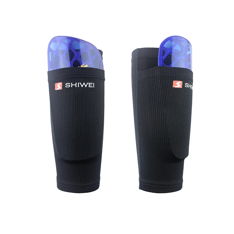 1 Pair Football Shin Guards With Pocket Practical Leg Sleeves Adult Support Sock Nylon Solid Color Shin Protector Soccer Gear soccer shin guards shin guard pads