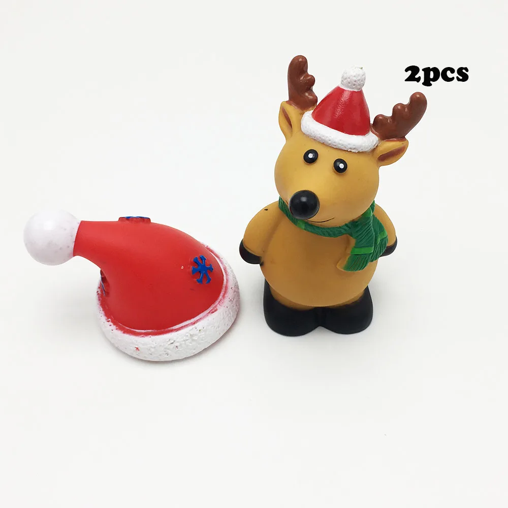 Bonzerpet Pet рождественские жевательные пищащие игрушки собака мяч для собаки зубы игрушка Vinly жевательные красочные звуковые игрушки для собак - Цвет: 2pcs