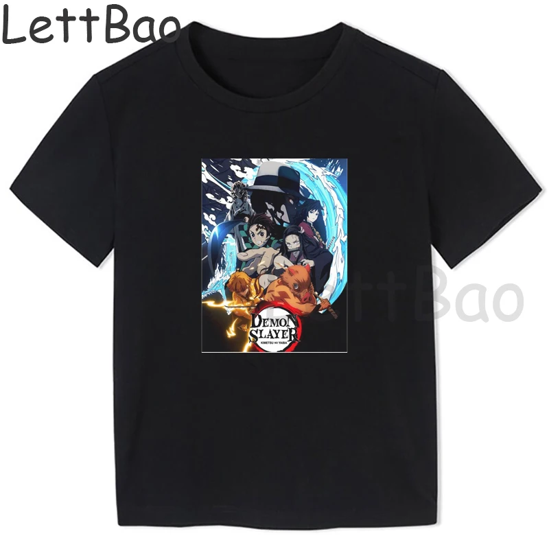 t shirt toddler girl	 Kawaii New Hot Anime Demon Slayer Tshirt Japanese Manga Tanjirou Inosuke Zenitsu T-shirt Funny Graphic Streetwear Kids Clothing t-shirt for kid girl Tops & Tees