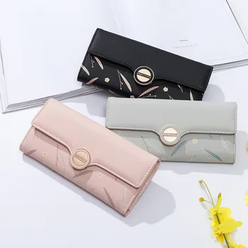

2020 New Korean-Style Printed Sweet Lady Long Women's Purse Girl's PU Wallet Wallet