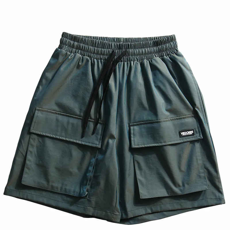 

UNCLEDONJM Cargo Shorts Streetwear Chameleons Fabric Harajuku Jogger Shorts Summer Men Track Short Pockets Sweatpants VG-K319