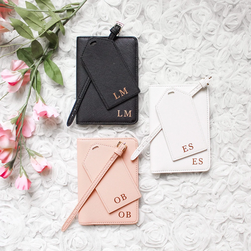 Personalised Passport Holder And Luggage Tag Travel Sets Leather