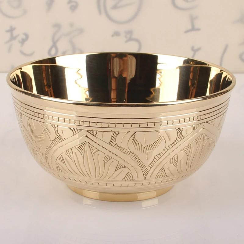 4-5-6 inch copper bowl rice bowl India imported pure copper bowl household tableware set copper chopsticks spoon noodle bowl