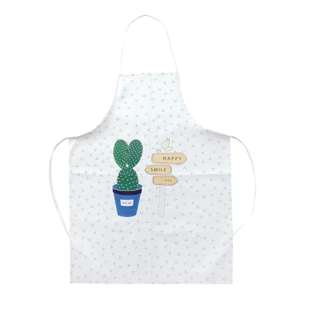Фартук в скандинавском стиле из искусственной кожи с мультяшным рисунком, противообрастающий фартук для выпечки, Кухонный Фартук для дома LBShipping - Цвет: Cactus