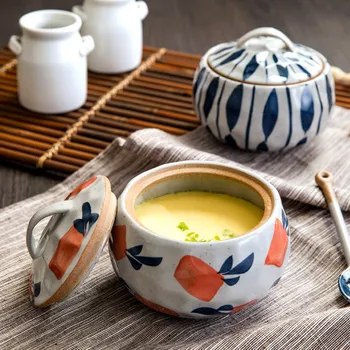 

Ceramic Soup Pot Ceramic Cooker Kitchen Pot Hot Cook Pot Japan Household Ceramics Cooker With Lid Steamed Egg Tarts Soup Pot