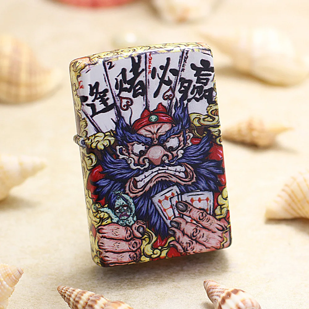

Genuine Zippo oil lighter copper windproof King of gambling Designer cigarette Kerosene lighters With anti-counterfeiting code