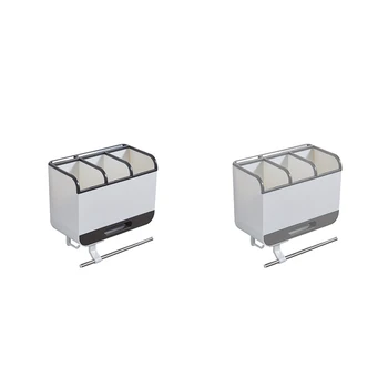 

Drain Container Cutlery Storage Rack Knife Seat Spoon Box Wall-Mounted Chopstick Cage