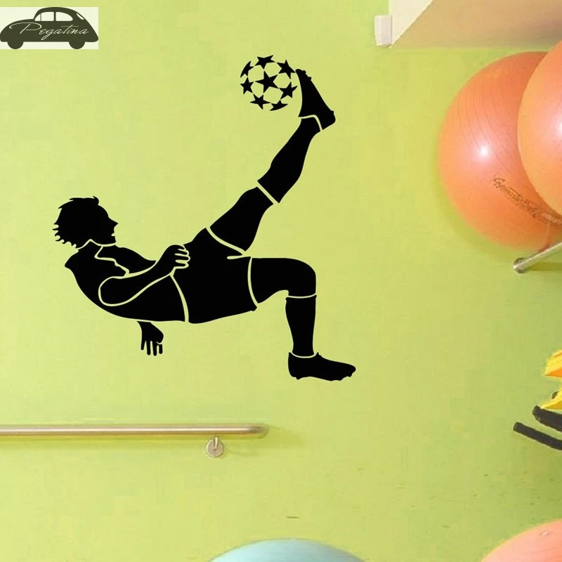 Football Player Wall Sticker Sports Decal Kids Room Decoration Posters Vinyl Car Soccer | Дом и сад