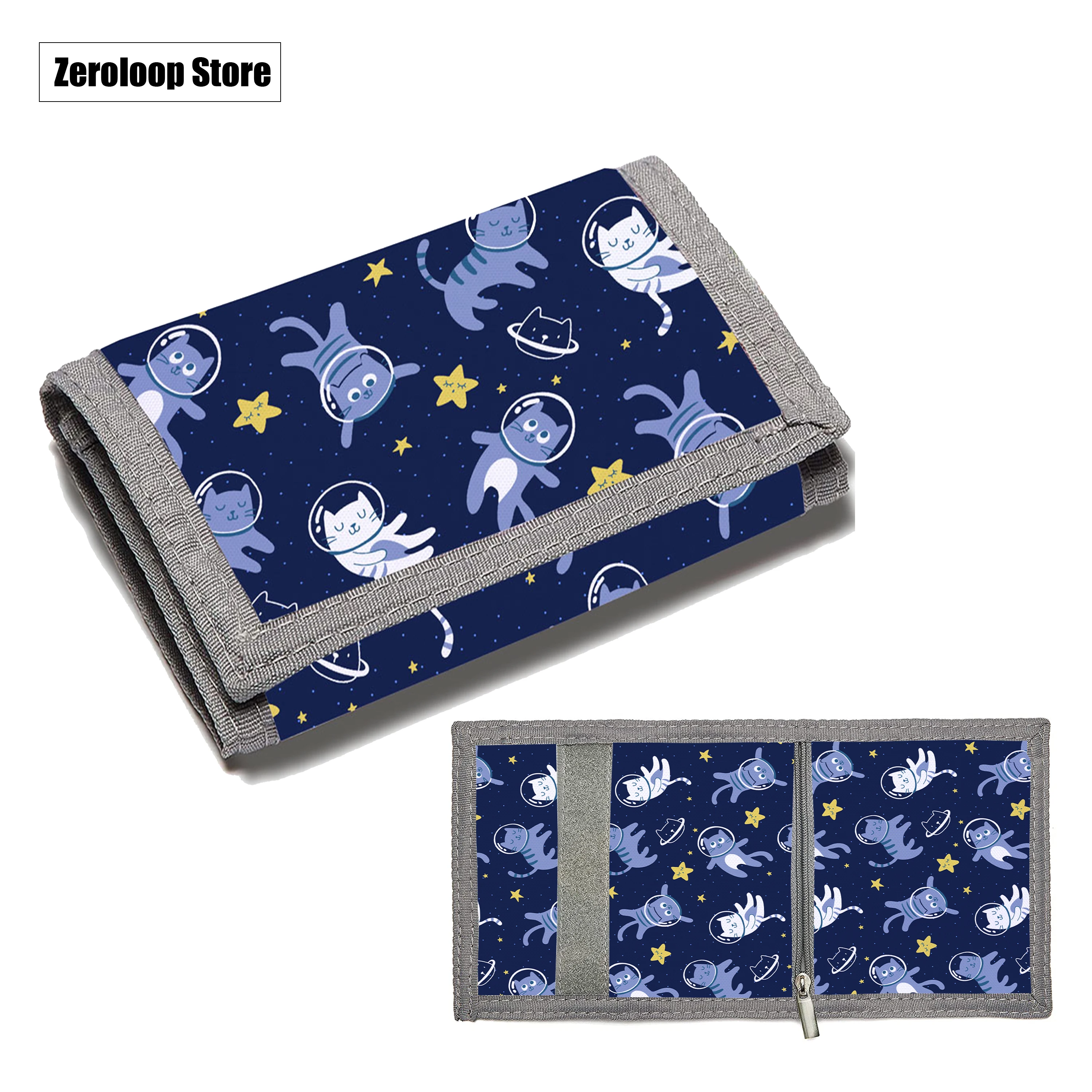 Cartoon Prints Can be Customized Children's Cute Coin Purse Foldable Canvas Wallet Student Fashion Bank Card Holder | Багаж и сумки