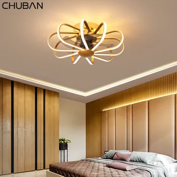 

Modern Ceiling Fan with Lights Remote Control Bedroom Decor Nordic LED CeIling Fans 110V 220V Lamp Silent Ventilador De Techo