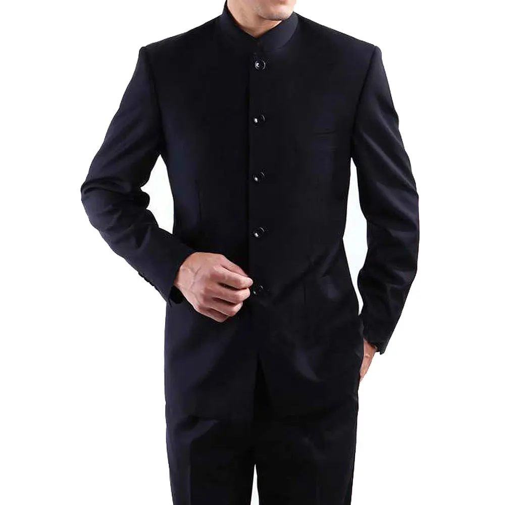 

2018 Brand Men Suits Big size Chinese Mandarin Collar Male Suit Slim Fit Blazer Wedding Terno Tuxedo 2 Pieces Jacket & Pant