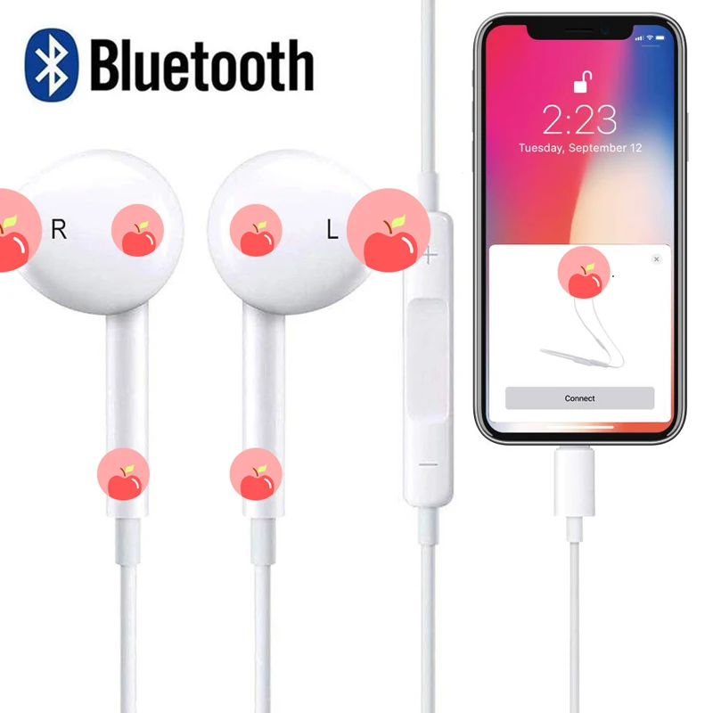 

In Ear Wired Bluetooth Earphone with Microphone Pop Up Earbuds Sport Headsets for iPhone XR XS Max X 6 7 8 Plus for iPad Mini