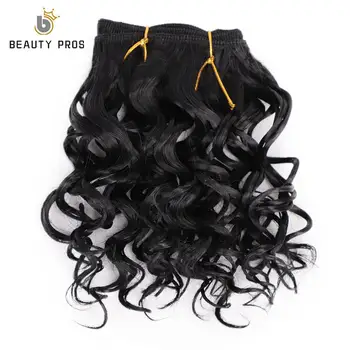 

Short Afro Kinky Curly Hair Weave High Temperature Synthetic Color mixing Jerry Curl Hair Extensions100g/ Pack Hair Weavings