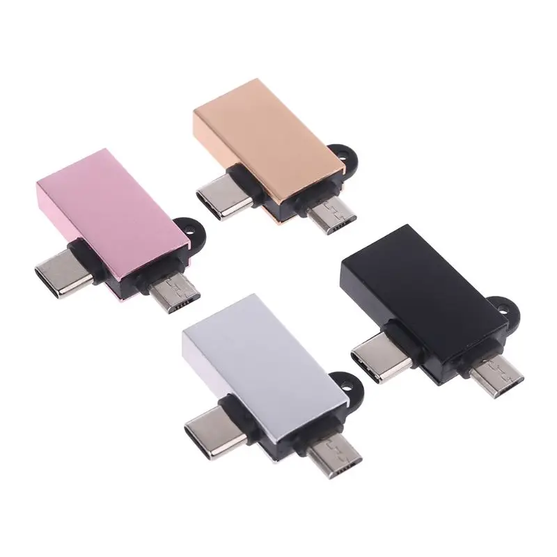 2 In 1 USB 3.0 Female to Micro USB and Type C OTG Adapter Converter for Android Google Nexus Samsung Galaxy Note Devices