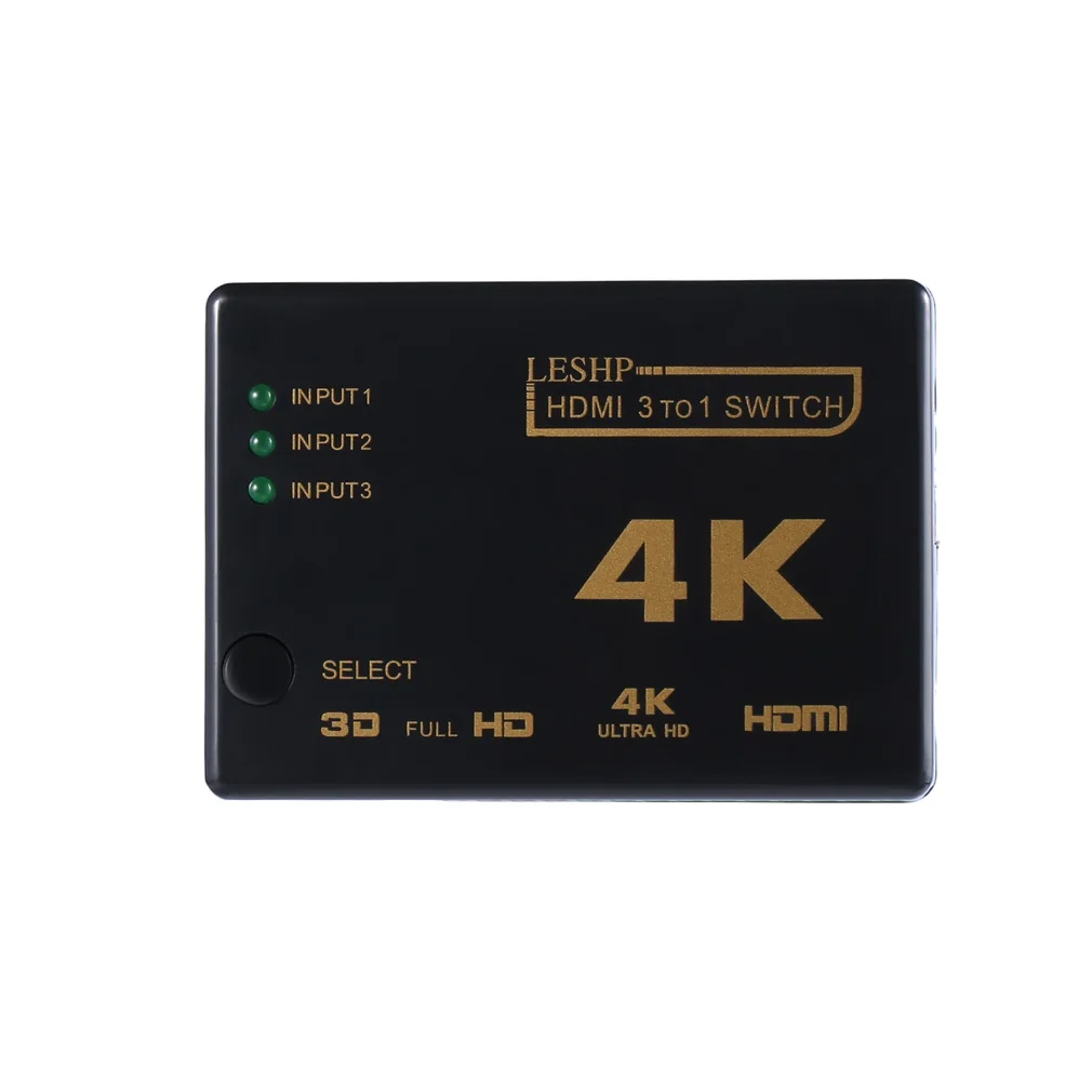 LESHP черный 3-1 4K 1080P HDMI переключатель видео аудио коммутатор разветвитель концентратор для PS4 HD tv HDML1.4b высокое разрешение