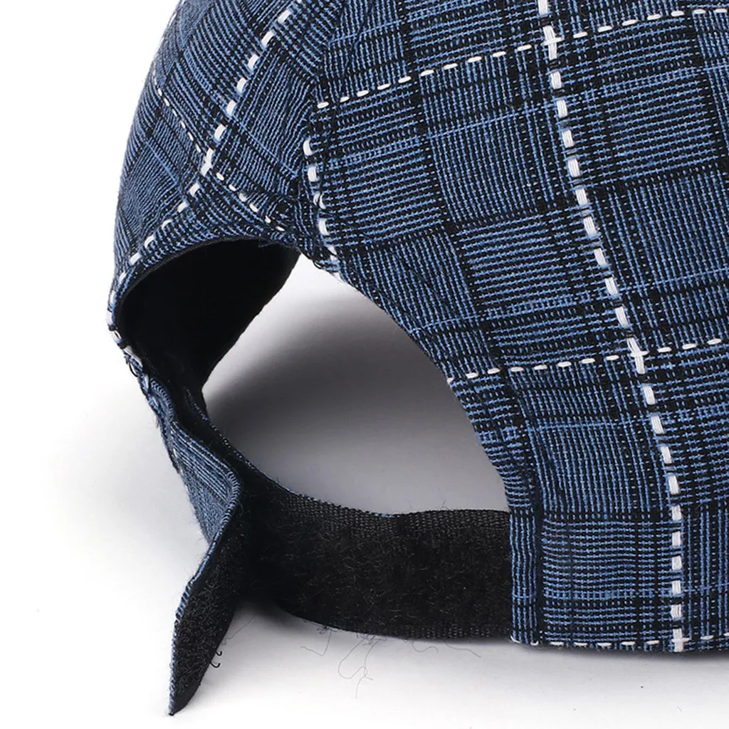 Унисекс Хлопок яркая бейсболка женщин SnapbackAdjustable открытый хлопок высокое качество шапки в клетку Регулируемый HatZ425